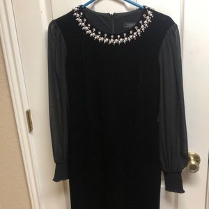 Tahari midi dress black